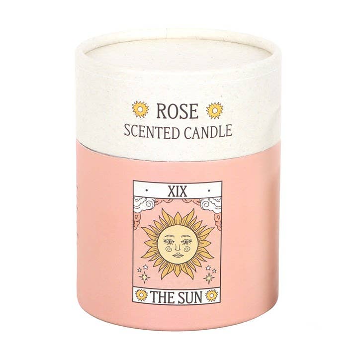 Bougie Rose Carte de Tarot Vintage Soleil
