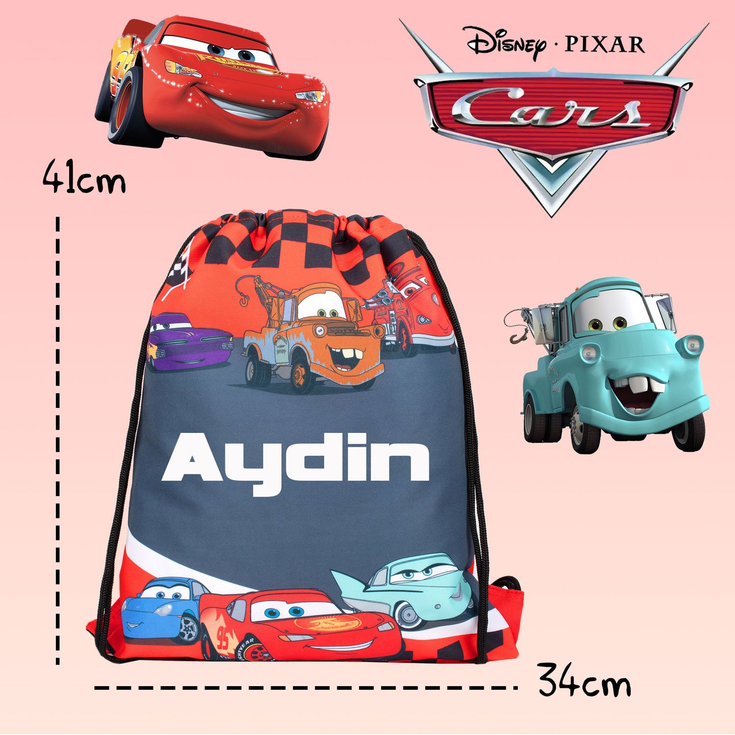 Official Disney/Pixar Disney Cars Sac à cordon | enfant PE Sac