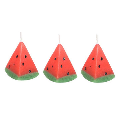 Set of 3 watermelon-shaped candles