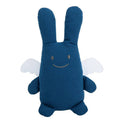 Ange Lapin Doudou avec Hochet - Coton Bio Bleu Denim