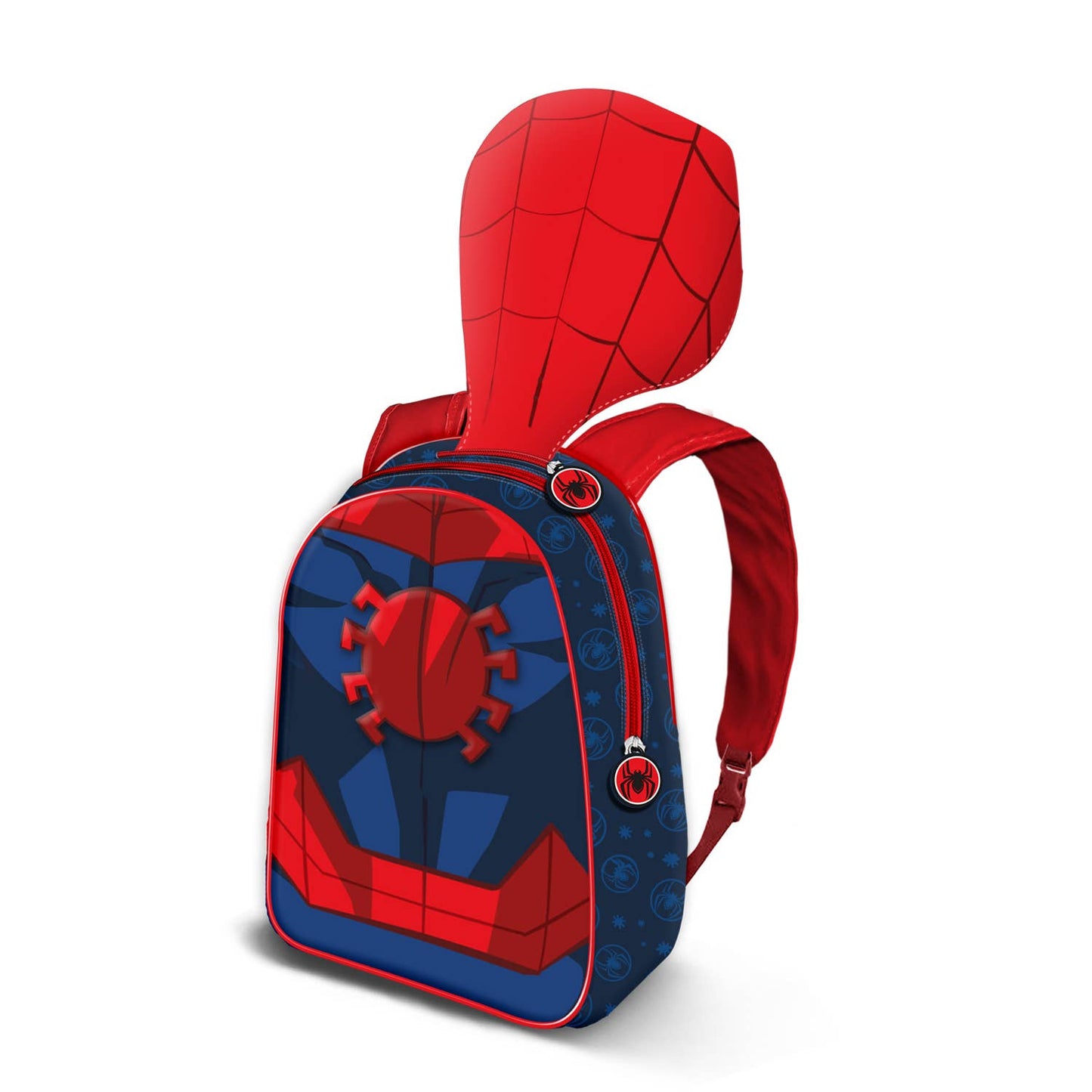 Sac à dos rouge pour enfants Marvel Spiderman avec capuche costume intégrée