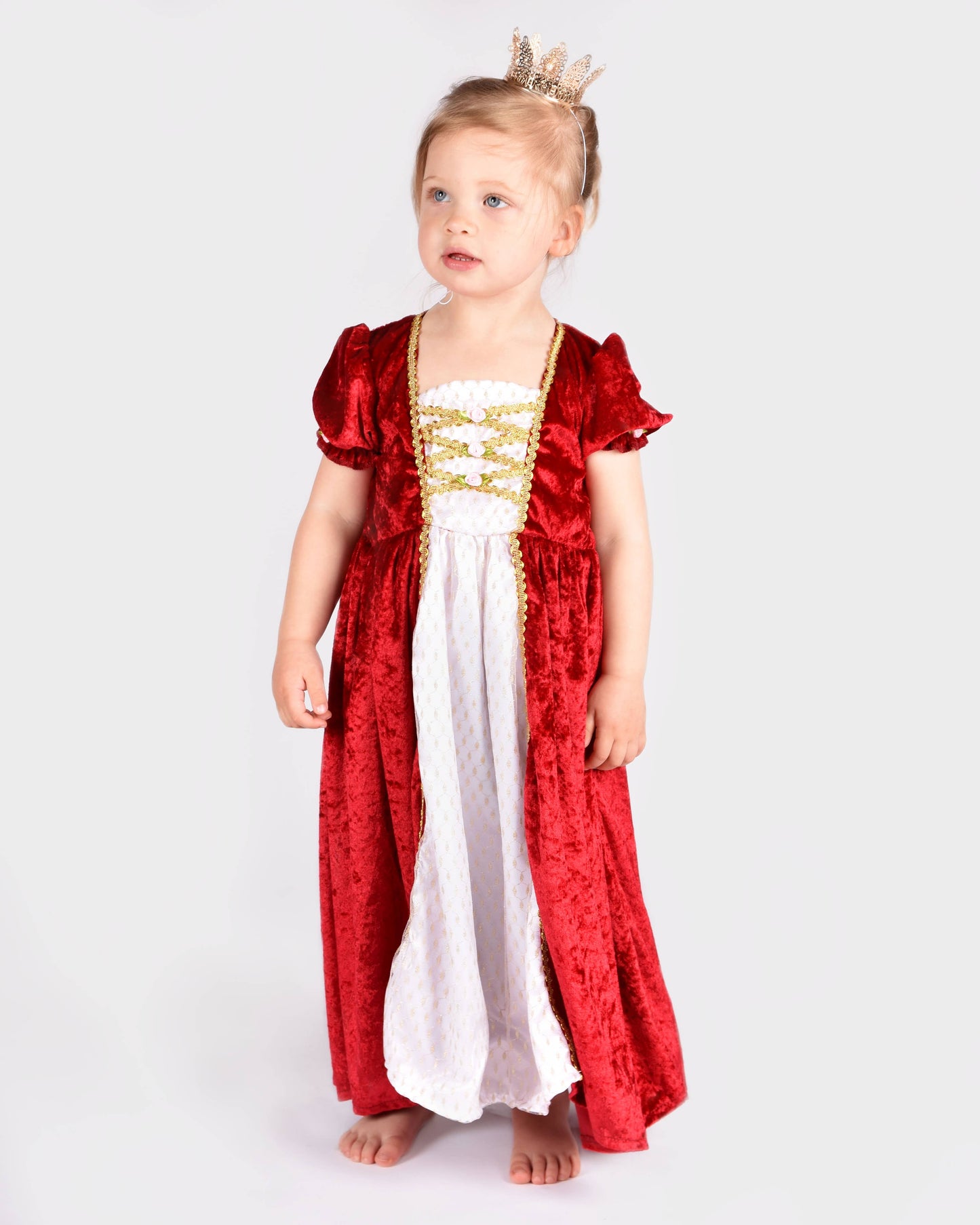 Robe de princesse en velours rouge taille 110-116 cm 4-6 ans