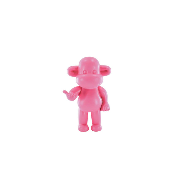Ornement - Figurine Singe Hang Loose 'La Légende' - Rose - 11x7x19cm