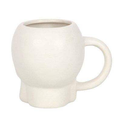 Mug en forme de crâne blanc mat