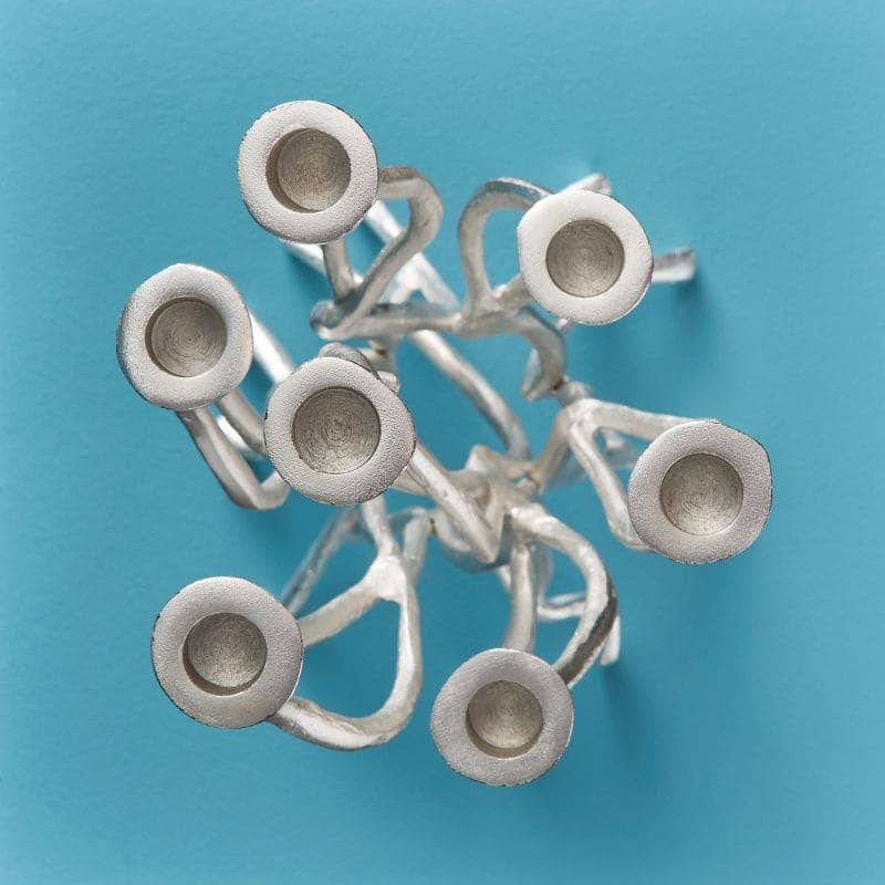 Chandelier Roots Argent, Aluminium, 25 x 22 x 63,5 cm