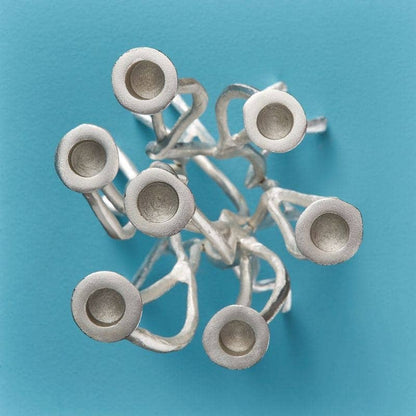 Chandelier Roots Argent, Aluminium, 25 x 22 x 63,5 cm