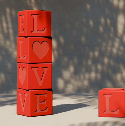 LOVE TOTEM - sedute/tavoli impilabili - set di 4 cubi