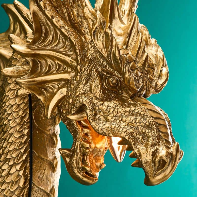 Lampada da parete Dragon Drake, oro, 66 x 27 x 41 cm