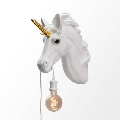 Aplique de parede Hugh Unicorn em ouro branco