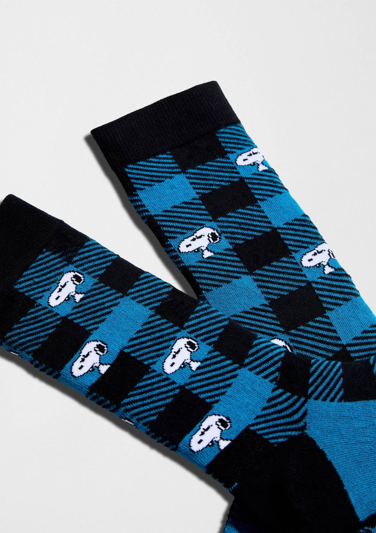 BeSnoopy Tartan bleu - Chaussettes 100 % coton biologique