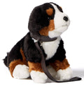 Peluche Chiot Bouvier Bernois, Assis - Avec Laisse - 19 cm (Hauteur)