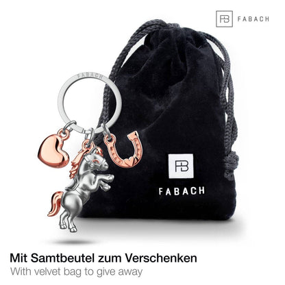 Llavero de caballo con corazón y herradura "Pony"