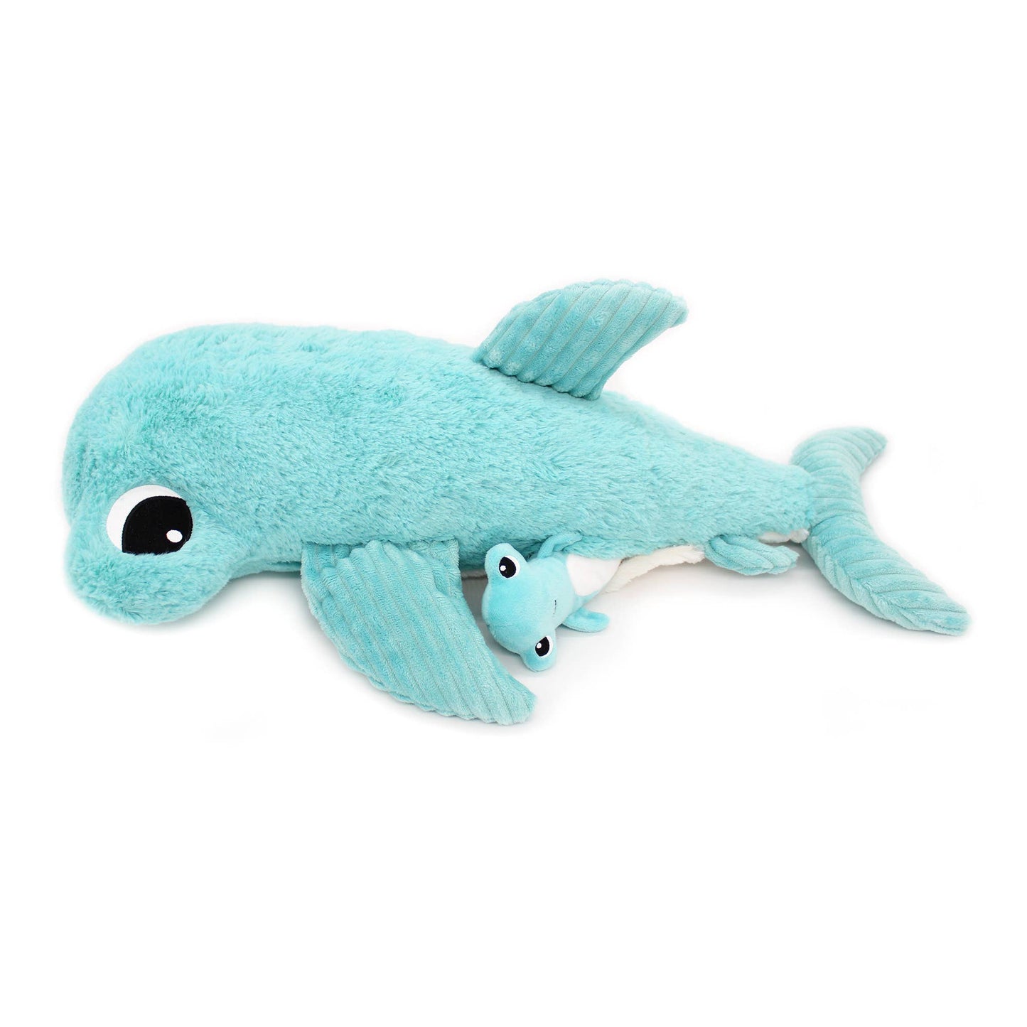Peluche Ptipotos Maman et Bébé Requin Marteau - Bleu Aqua