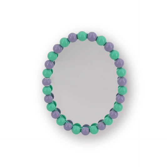 Miroir Ovale Bulles - Menthe/Lilas