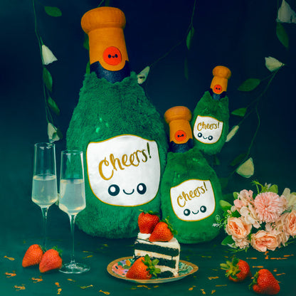 Peluche Boozy Buds Squishable – Bouteille de Champagne