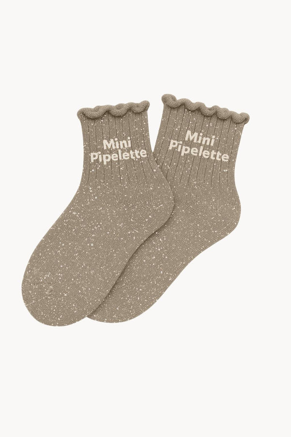Chaussettes à Paillettes Enfant "Mini Pipelette" - Beige