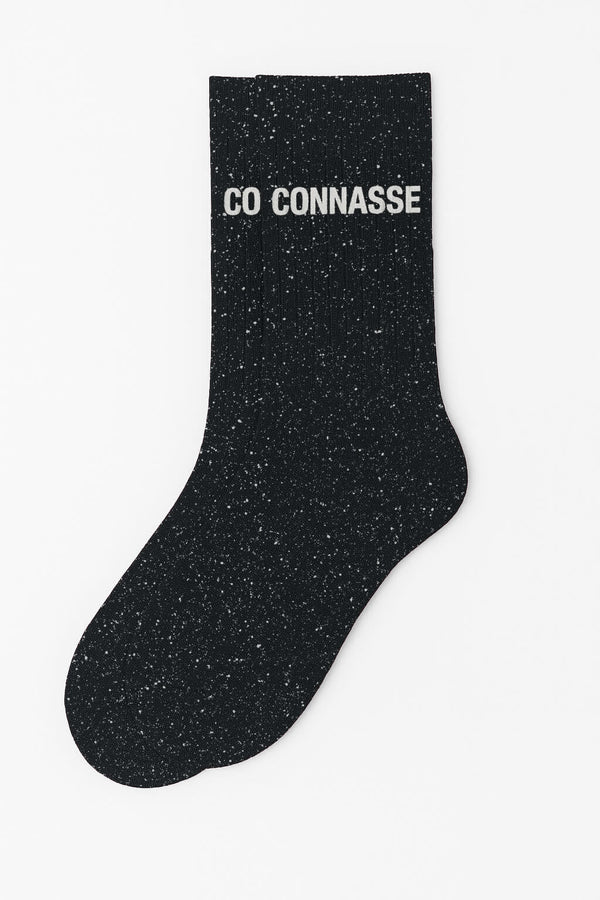 Chaussettes à Paillettes à Message "Connasse" - Noir