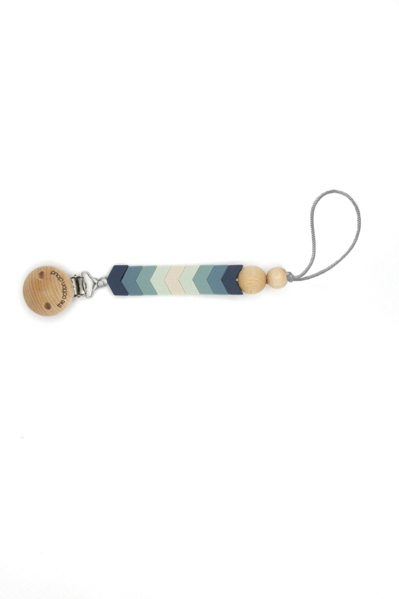 Chevron Schnullerkette aus Silikon Blau