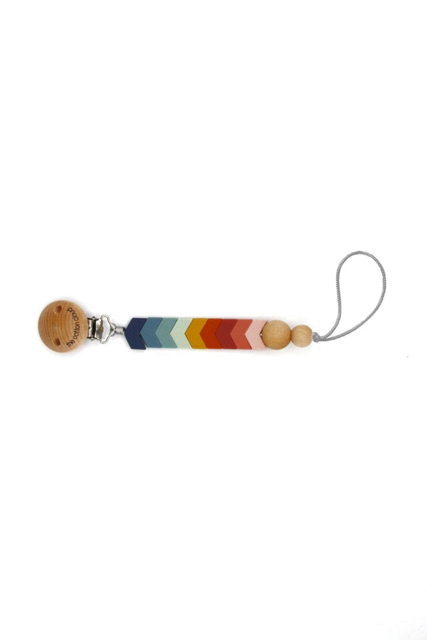 Chevron Schnullerkette aus Silikon Rainbow