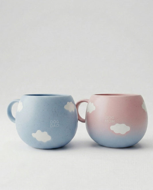 Cloud Mix Sunset Collection Mug 500ml Dog Mom & Dad 2 Pieces Set