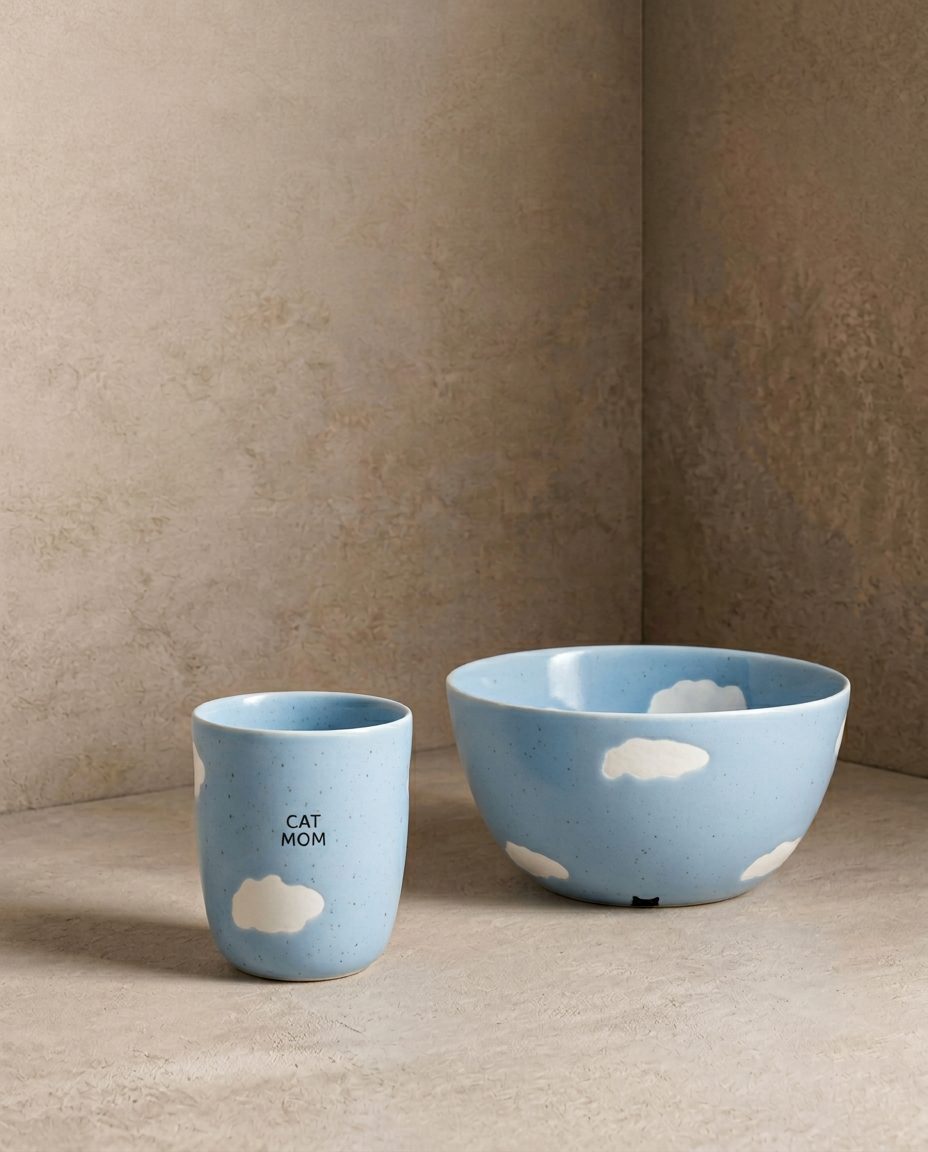 Cloud Medium Cup 220ml Cat Mom