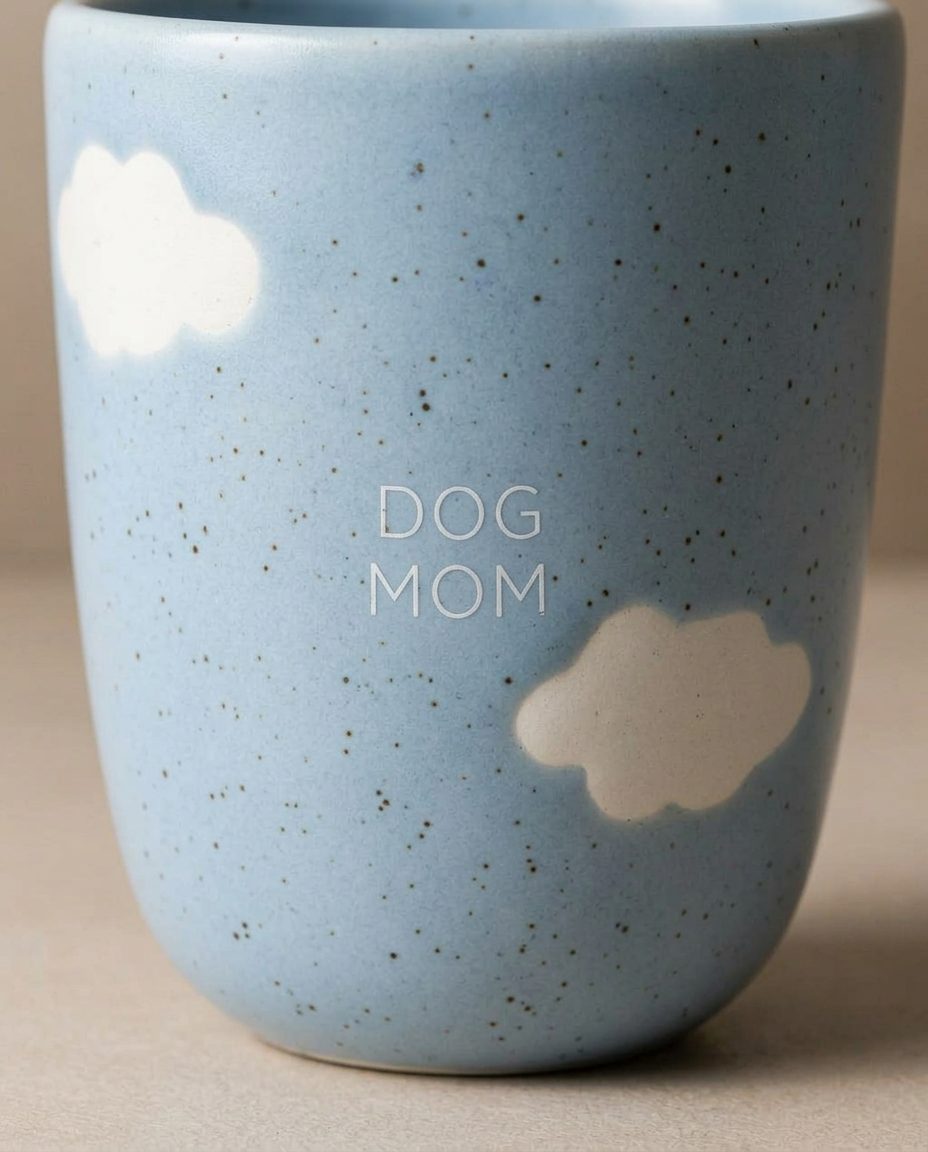 Cloud Medium Cup 220ml Dog Mom & Dad White 2 Pieces Set