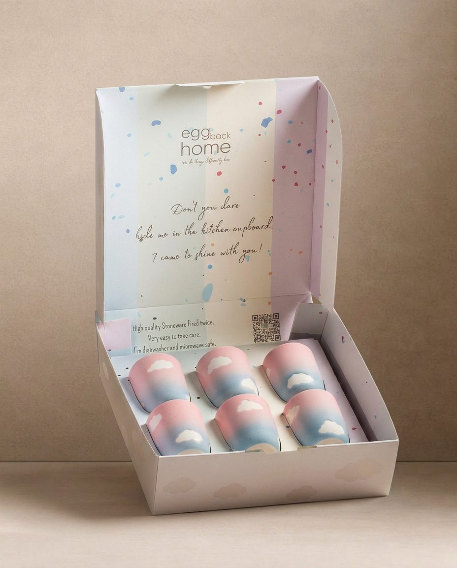 Cloud Sunset Mug moyen 220 ml Coffret 6 pièces Collection cadeau