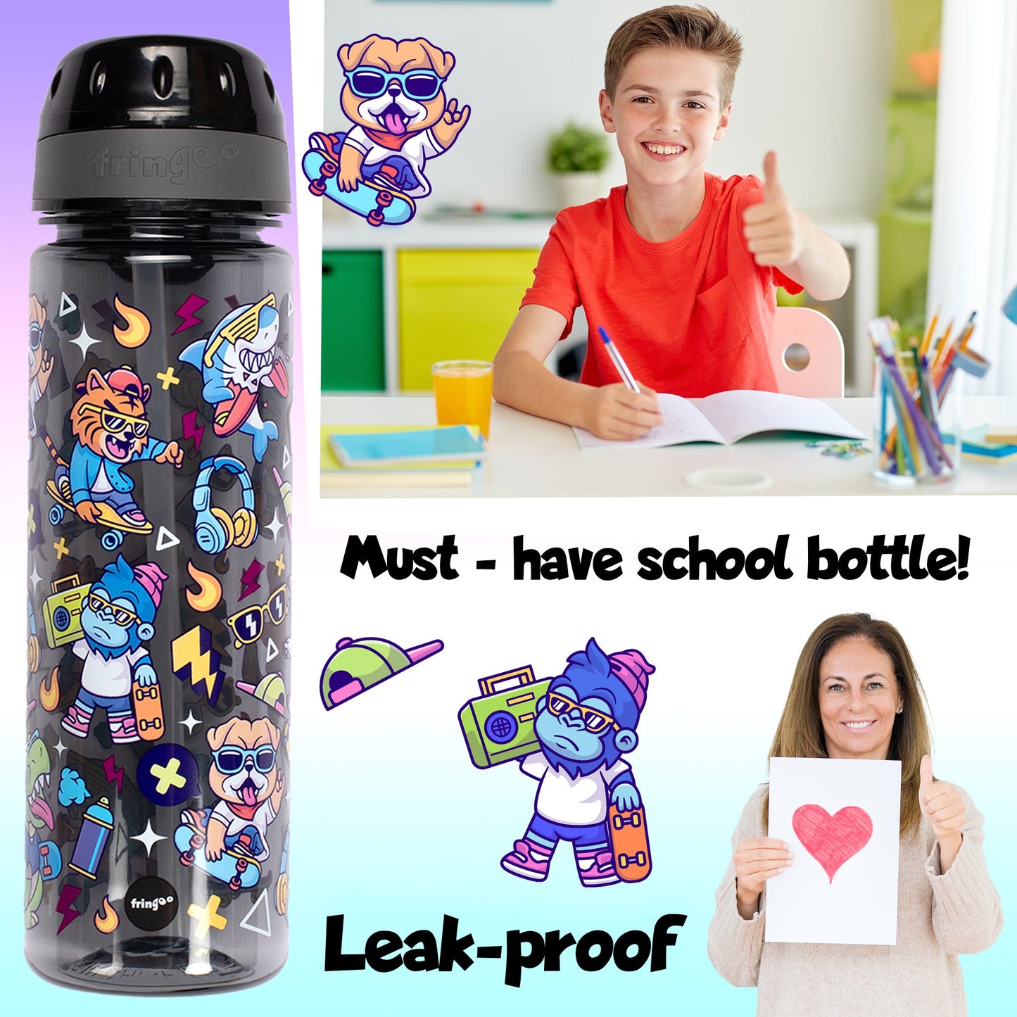 Gourde – Straw Bottle – Cool Dude