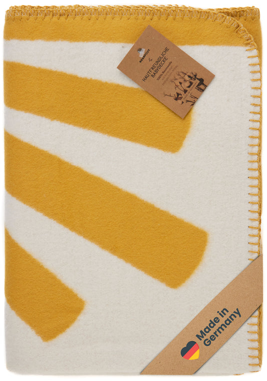 Organic cotton baby blanket, Made in Germany, Sun-yellow