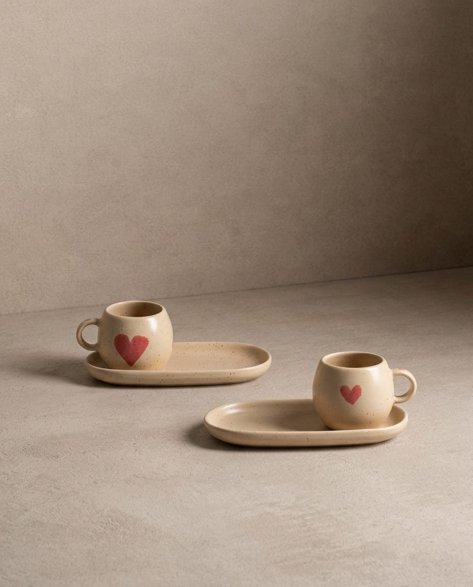 Cozy Hearts Coffee For Two Stoneware Limited Edition