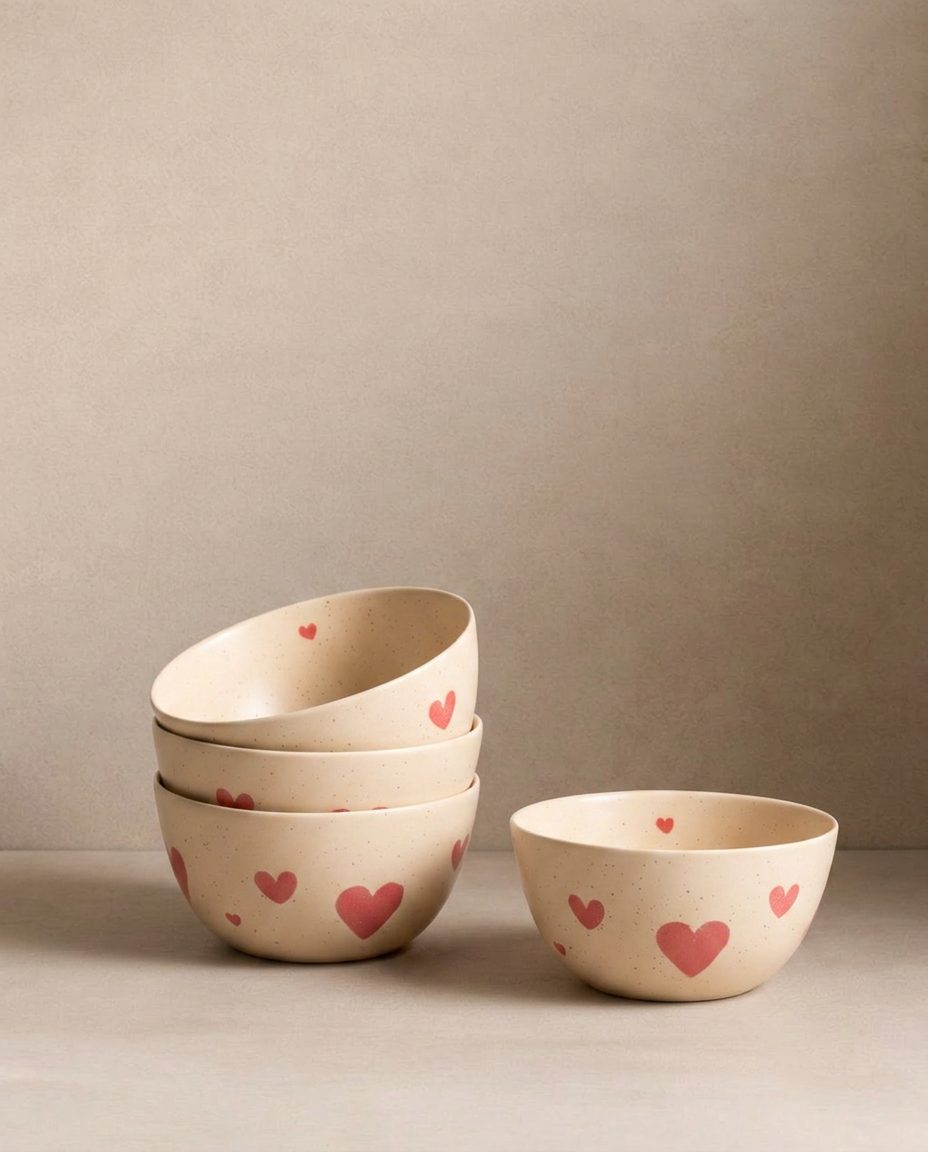 Cozy Hearts Stoneware Bowl 16