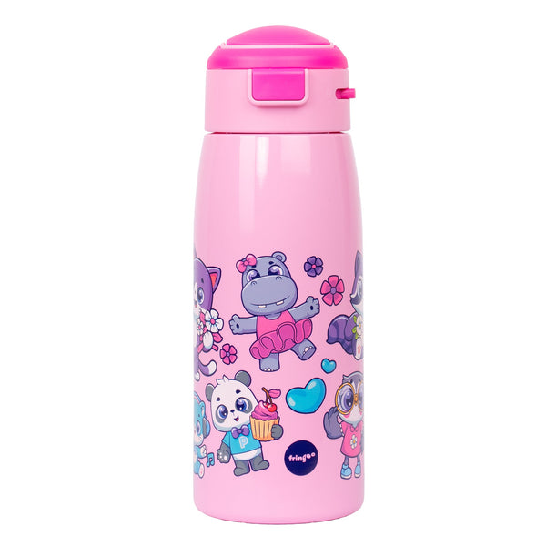 Gourde en acier inoxydable avec paille – acier inoxydable Bottle 350ml -Cute Animals