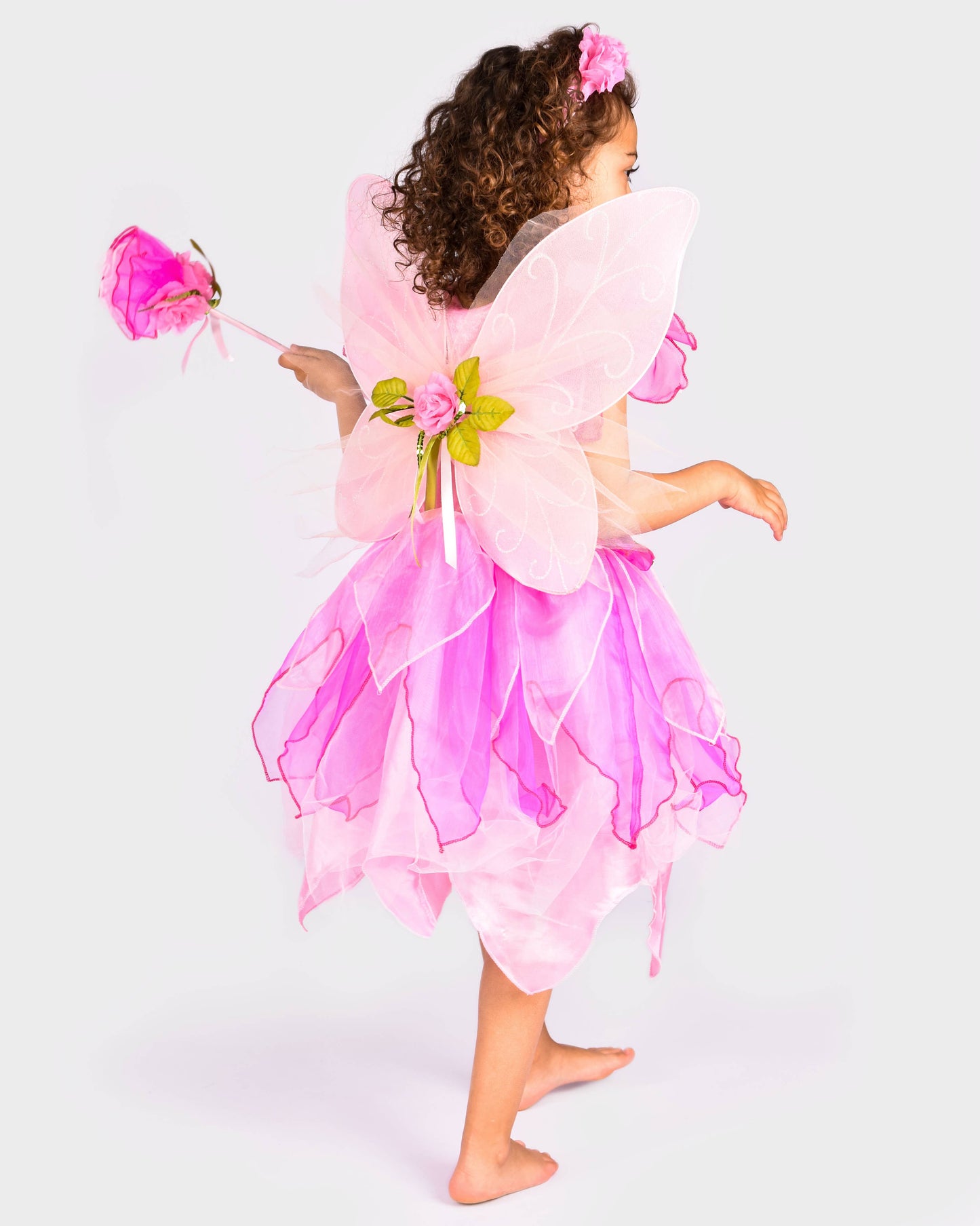 Robe féerique avec ailes+diadème+baguette 122-128 cl 6-8 ans