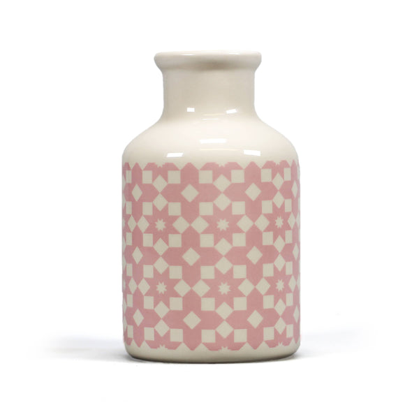 Vase (14 x 7.5 cm) - Pink tiles