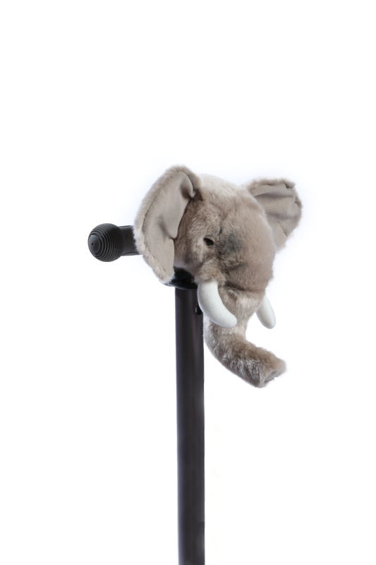 Accessorio a forma di testa di elefante per biciclette e monopattini per bambini