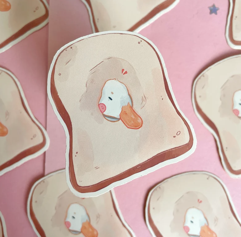 Pegatina de pan de pato