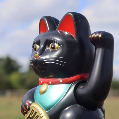 Chat chanceux noir 15cm