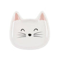 Plat à Bibelots Visage de Chat Blanc