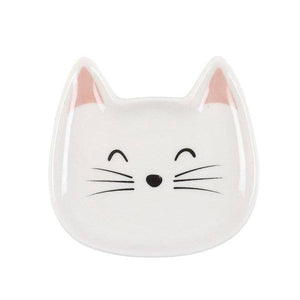 Portaoggetti a forma di faccia di gatto bianco