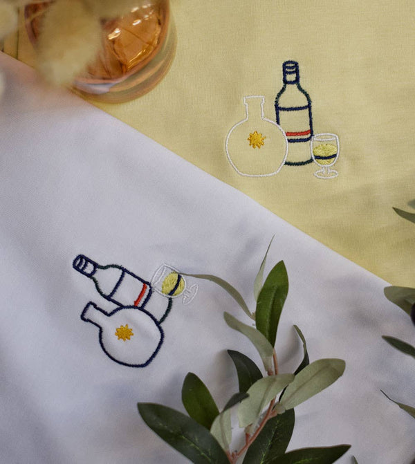 T-shirt Brodé - Pastis au soleil - t-shirt brodé Juste un T-shirt
