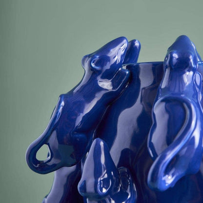 M. Mäuschen vase, cobalt blue stoneware, 23 x 23 x 26 cm