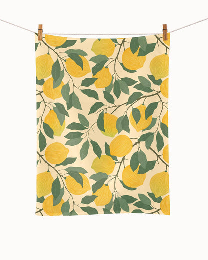 Paño de cocina orgánico - Limones "Vitamina C"