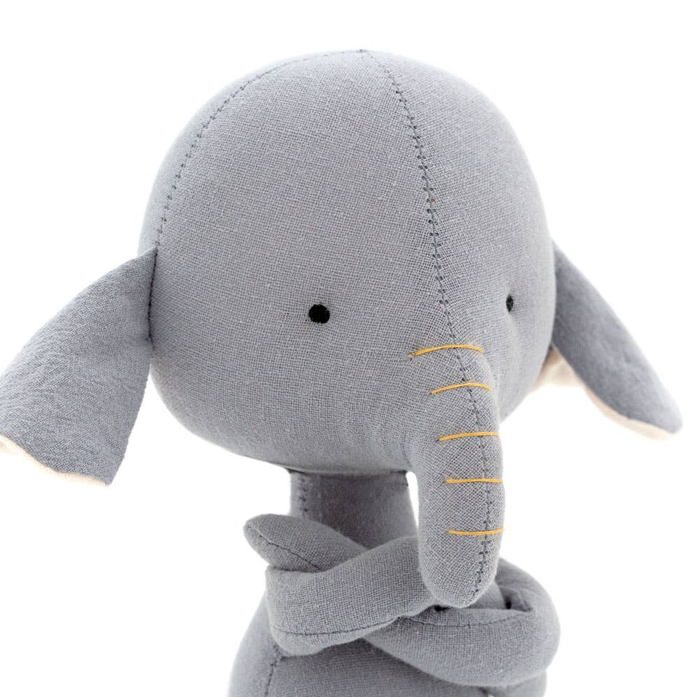 Peluche en coton, Alicia l'éléphant sirène : 29 cm, dès 3 ans
