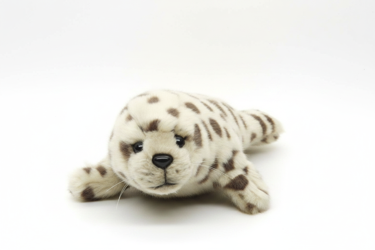 Peluche de foca bebé (con lunares grises)