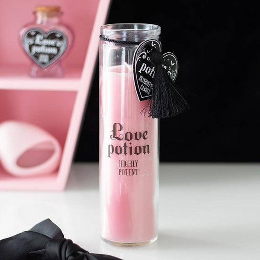 Love Potion glass tube candle, passion fruit scent
