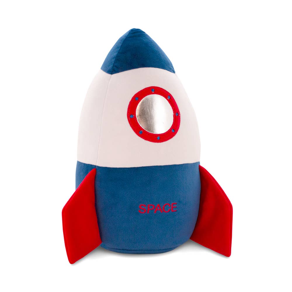 Coussin peluche fusée 35 cm