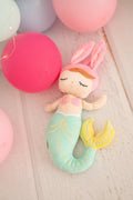 Muñeca de tela Lisa la Sirena – Turquesa y Rosa