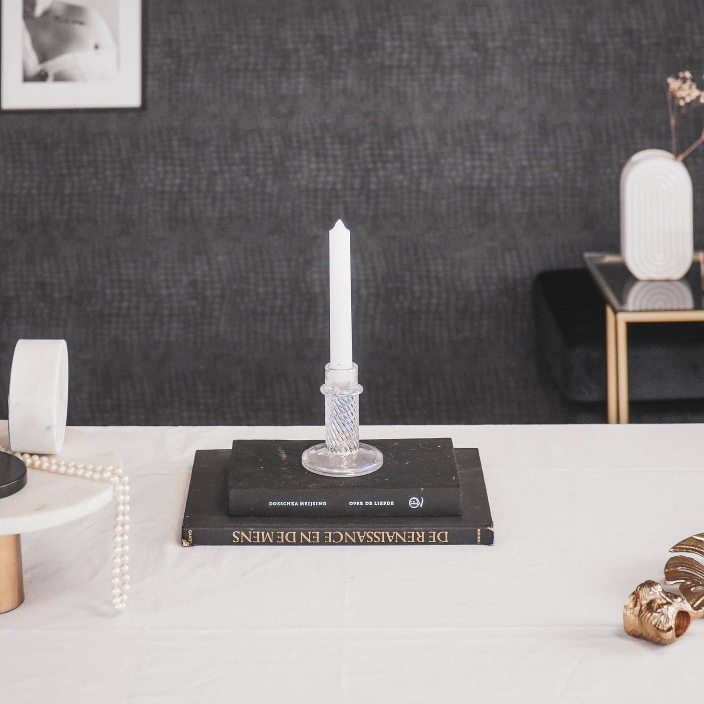 Bougeoir - Verre - Couleur Arc-en-ciel - 8x10cm