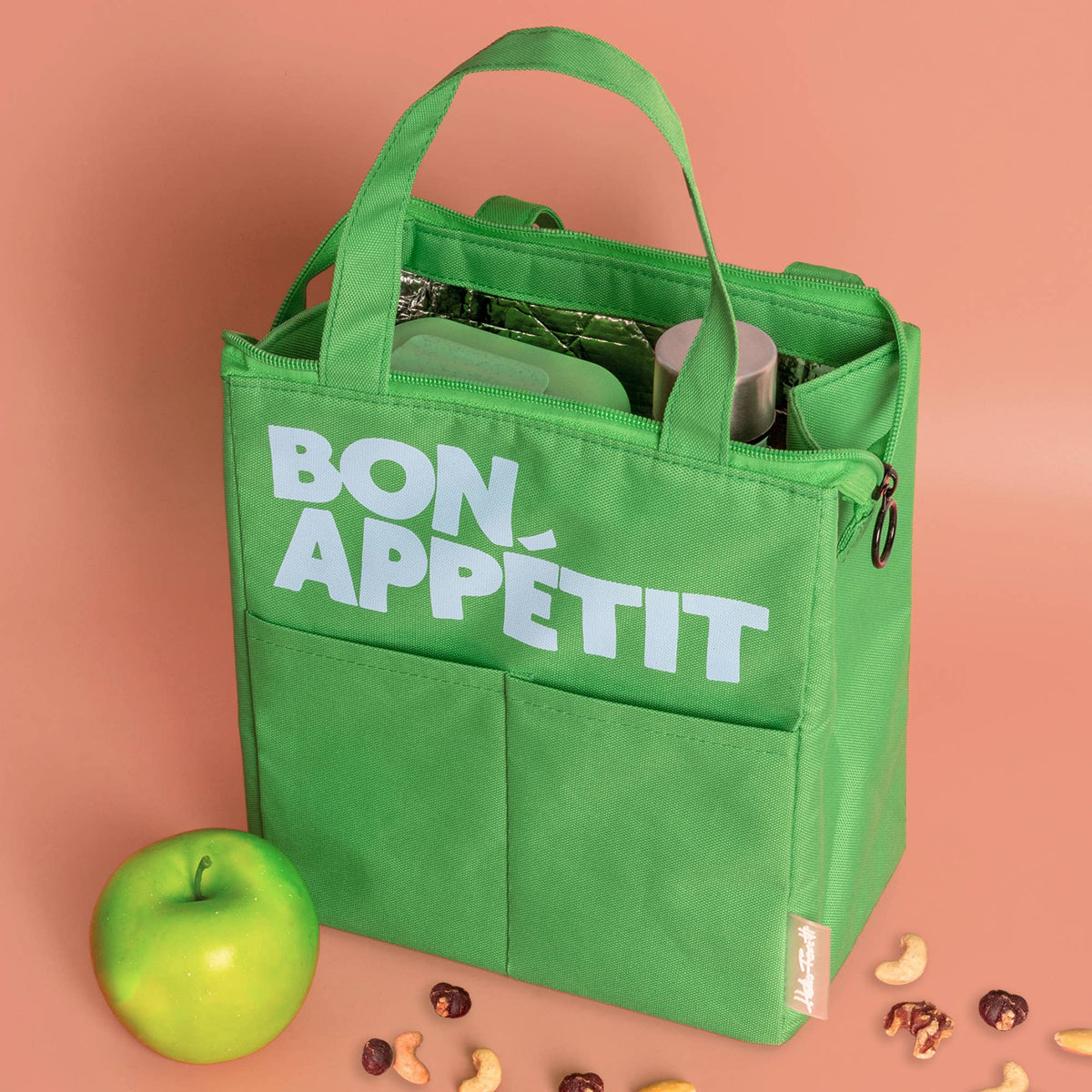 Geïsoleerde tas "Bon Appétit" - Flesgroen