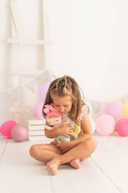 Lisa the Mermaid Fabric Doll – Turquoise and Pink